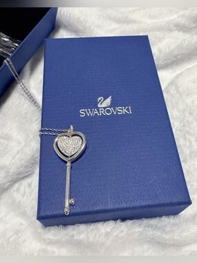 Swarovski Heart Key Swivel Necklace